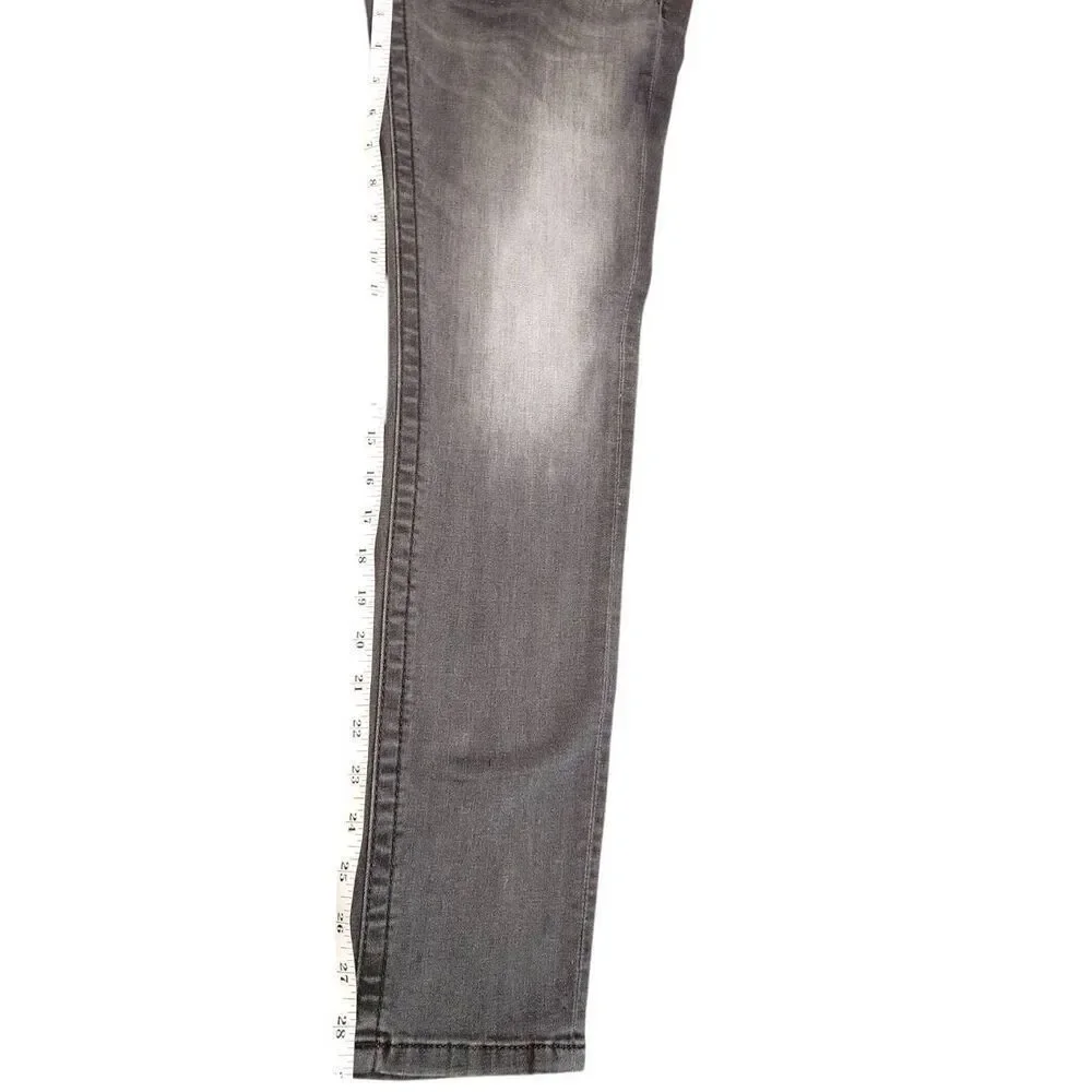 Miss Me 'mid-rise skinny' women 27x29 measured Gray wash Logo denim jeans - Picture 3 of 10